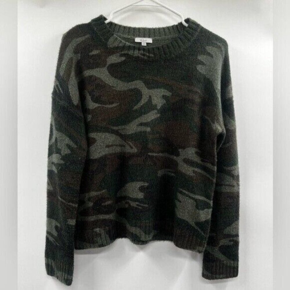 RAILS Perci Camo Wool-Alpaca Long Sleeve Crew Neck Sweater XS - Picture 2 of 10